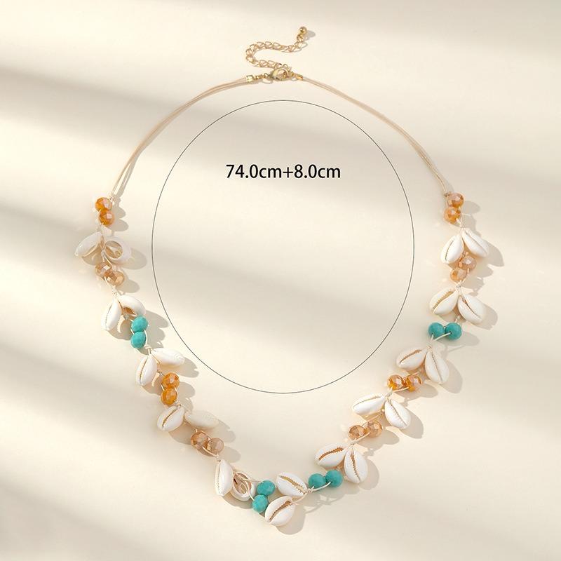 Fashion Cute Shell Crystal Pendant Necklace For Women