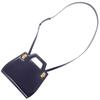 Used AUTHENTIC Salvatore Ferragamo 213485 Gancini Wanda Mini Hand Bag blue Leather