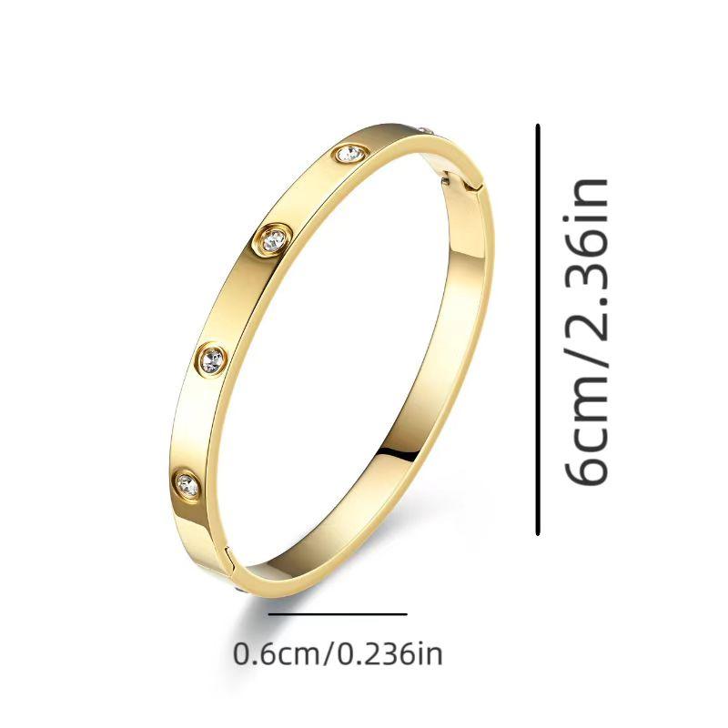 Simple Fashionable Titanium Steel & Stainless Steel Women's Diamond Inlaid Bracelets Non-Fading Accessories
