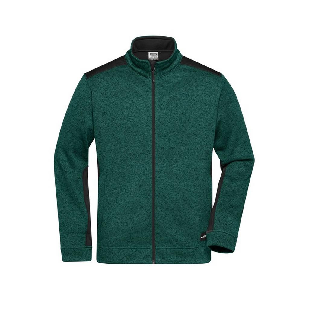 James and Nicholson Mens Strong Knitted Work Fleece Jacket