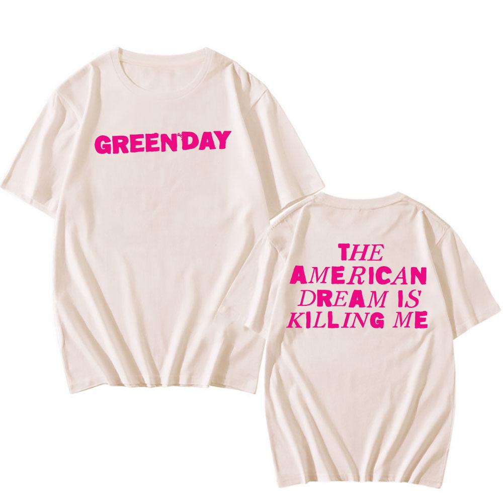 

СПАСИТЕЛИ Американская мечта убивает меня Футболка Рок-группа Green Day Футболка Хлопок Лето Короткий рукав Футболка Мужская одежда Топ 2XL