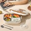 Cute Striped Panda Stainless Steel Divided Lunch Box