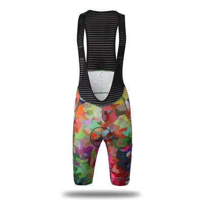 Morethan Wielerbroek met Bretels Kleuren Kaleidoscope Fietsbroek Reflecterend (2XL / / 5/8 Lengte) Mannen (Gewatteerd / Vochtafvoerend / Sneldrogend / /