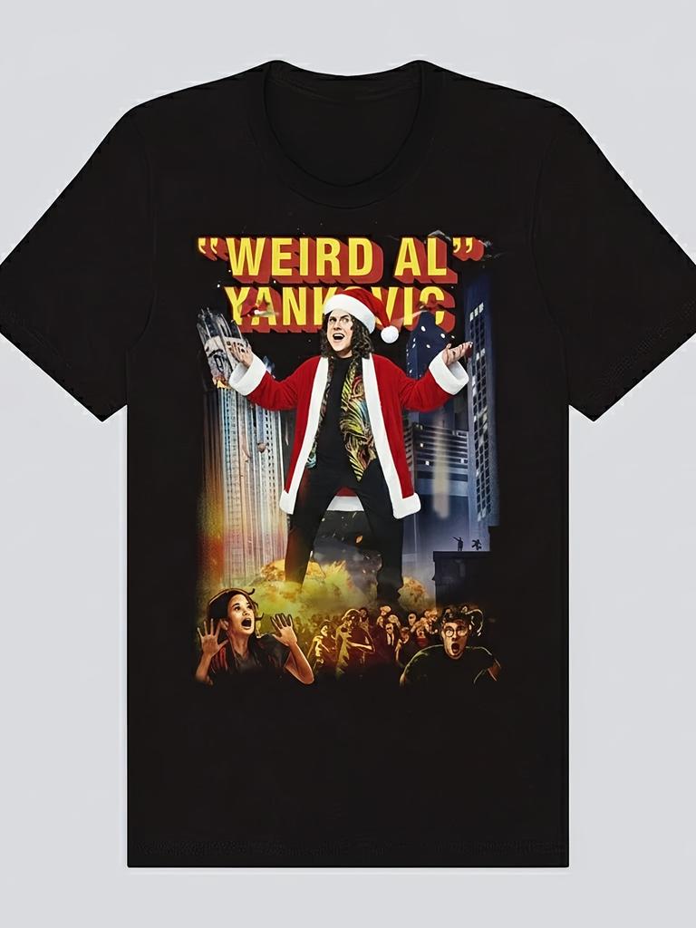Weird Al Jankovic's "Bigger and Weirder Christmas" Men's T-shirt Fun Joke Music Surroundings Suitable for All Seasons - Men's...