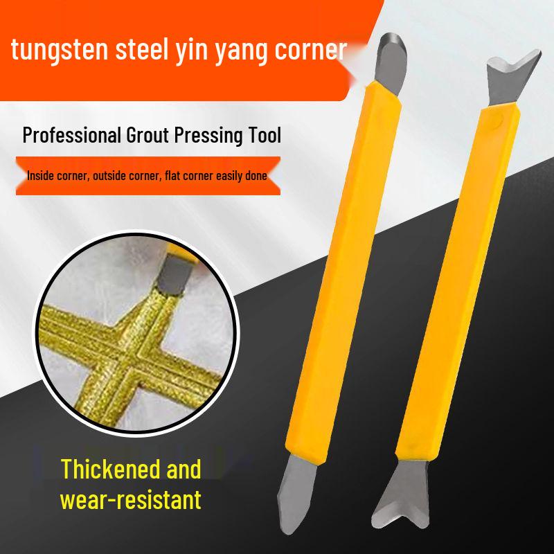 Tungsten Steel Seam Pressing Tool: Yin Yang Corner Construction Glue Scraper, Tile Plastic Seam Piece, Multifunctional Beauty Seam Blade.