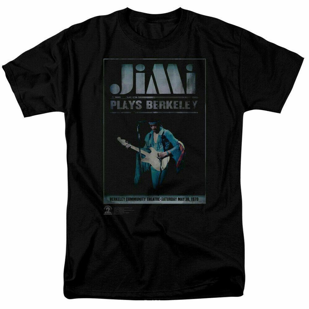 26 Jimi Hendrix Jimi Plays Poster T Shirt Licensed Rock N Roll Music Band Tee Black Unisex T-Shirt XL