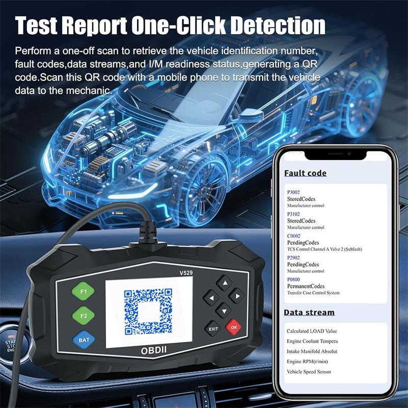 Car 2 Diagnostic Tools Fault Code Clear Auto Ii Battery Tester Code Reader Check Engine System Read Vehicle Information
