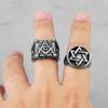 Judaísmo Hexagrama Estrella de David Acero Inoxidable Anillos para Hombre Religión para Novio Hombre Joyería Biker Creatividad Regalo