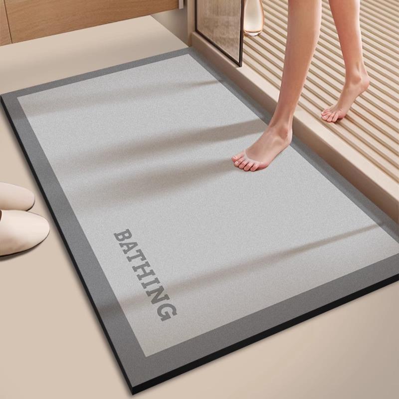 Bathroom Absorbent Floor Mat, Bathroom Door, Diatom Mud Door Mat, Toilet, Toilet Non-Slip Foot Mat, Bathroom Carpet