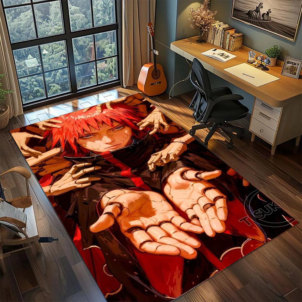 Naruto Washable Functional Area Rug, Non Slip Large Carpet Floor Mat Gamer Room Household Bedroom.-TING