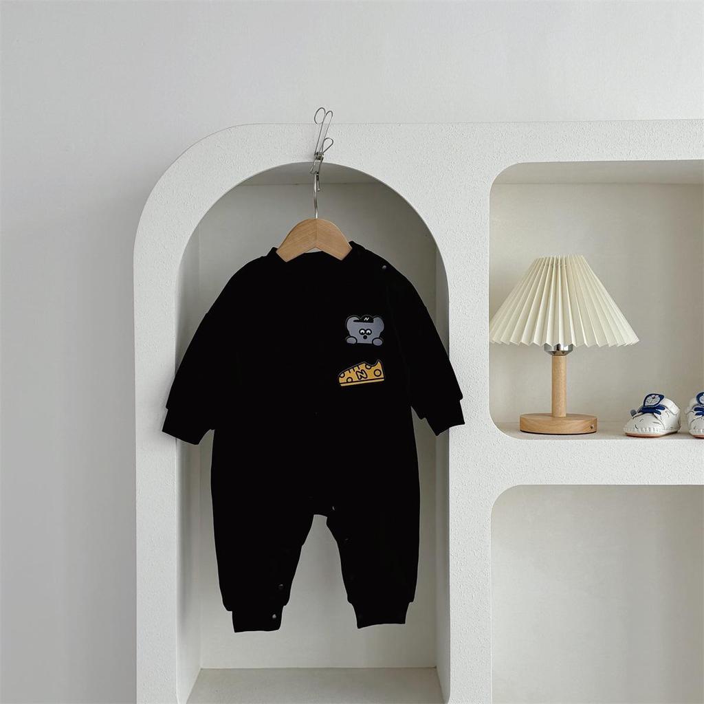 Infant & Toddler Bear Pocket Onesie Romper, Combed Cotton, Soft, Trendy Sweatshirt Style, 0-2 Years
