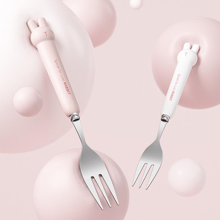 Conjunto de Talheres Portátil de Aço Inoxidável 304 Estilo Inspirado Desenho Animado: Colher, Garfo e Hashis para Estudantes e Trabalhadores de Escritório