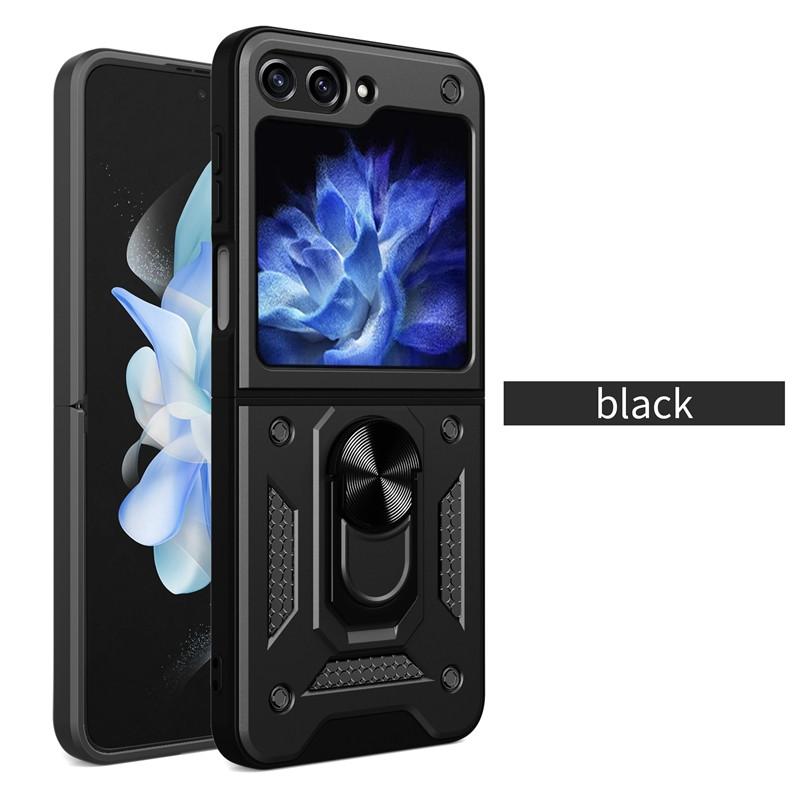 Armor Stoßfeste Hülle für Samsung Galaxy Z Flip 6 5 4 3 5G Hülle mit Ring Magnethalter Business Vollschutzhülle
