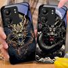 Chinesischer Winddrache Für Xiaomi Redmi 13C Note13 12 Pro Plus 5G Note 9 13T Pro POCO X6 F5 F6 Schwarze Handyhülle aus gehärtetem Glas
