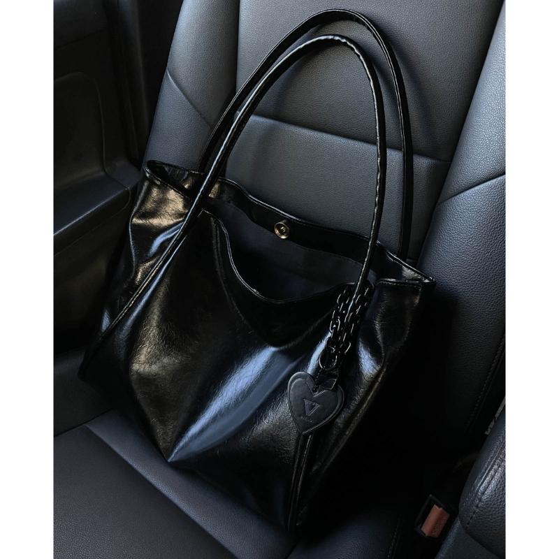 2024 NEW Shoulder Bags Solid Color Handbag Large Capacity Shopping Bag for Girl Women Leather Bag