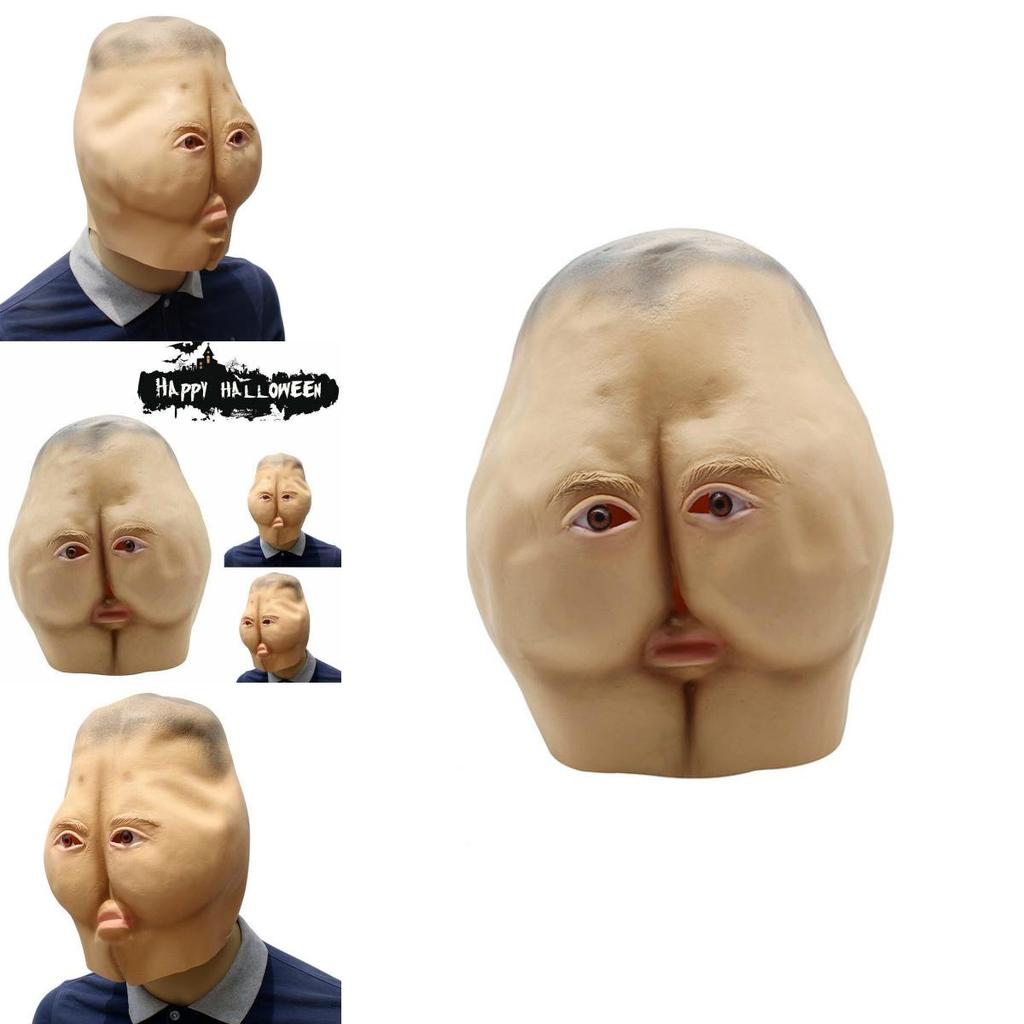 Lifelike Halloween Party Mask Featuring Eco-friendly Latex Butt Head Design