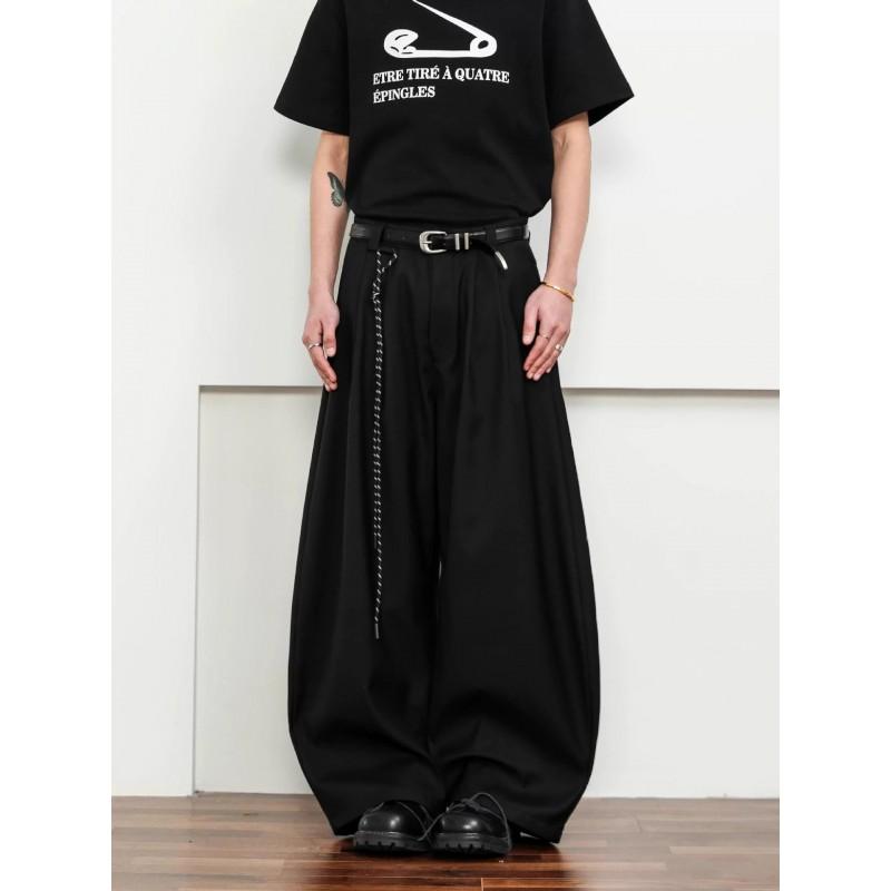 American Vintage Pleated Tapered Trousers Unisex Clean Fit Relaxed Casual Pants