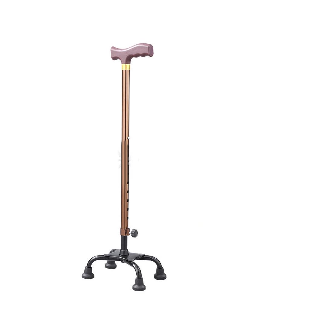 Quad Walking Cane 250kg Bearing Capacity 10 Adjustment Levels Anti Slip Aluminum Alloy Crutches with
