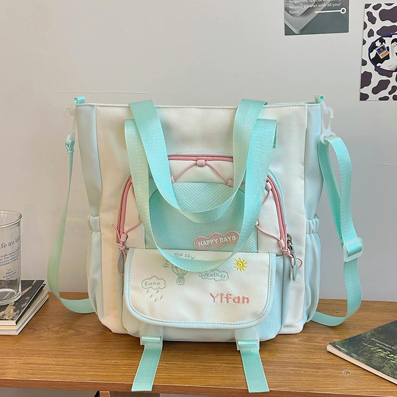 Schoolbag female high value versatile high school student embroidery style cute junior high school student backpack large capacity backpack