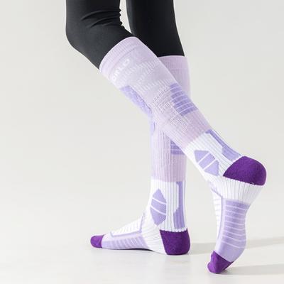 Chaussettes de Ski d'Hiver Homme Femme Épaissies Chaudes Compression Chaussettes de Sport Thermiques Hautes au Genou pour Alpinisme Snowboard Ski