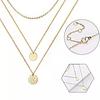 Women's Fashionable Alloy Necklace with Double Round Pendant