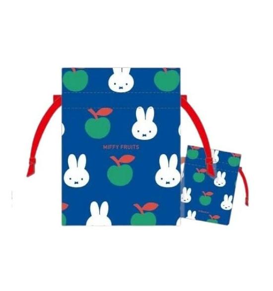 

Miffy Fruits Apple Drawstring Blue Bag,
