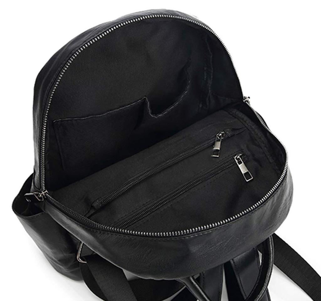 BUKESIYI Women's Mini Backpack, Large Capacity, Waterproof, PU Leather, Black, JP78304