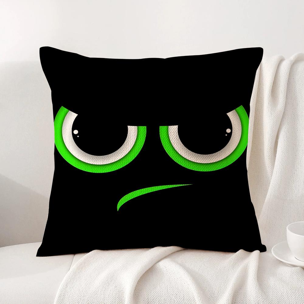 Funny Emoji Cushion Cover Summer Coolness Linen Fabric Double-Sided Printing Pillow Case Sofa Home Decor Gift