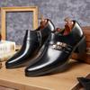 Chaussures Noires à Talons Hauts pour Homme Cuir de Haute Qualité Chaussures de Ville pour Homme Grande Taille 46 Bout Pointu Chaussures de Mariage Homme zapatos de vestir