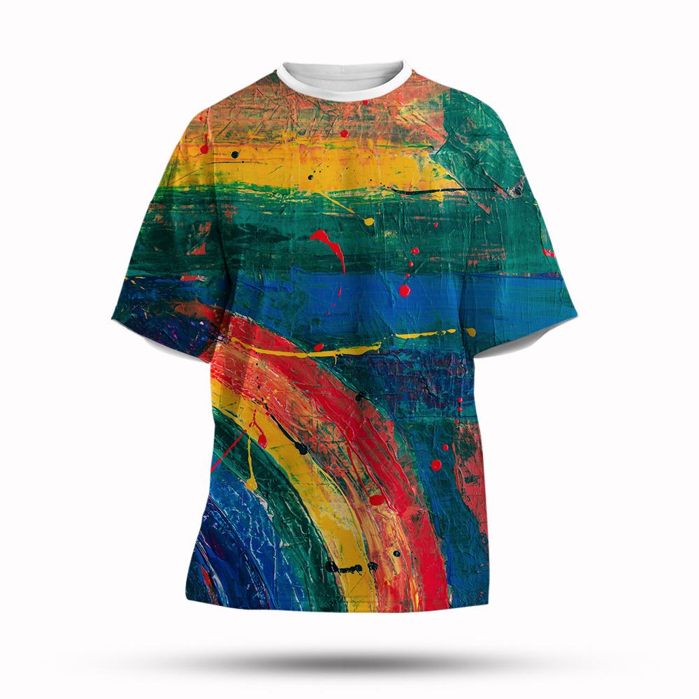 

Футболка с 3D принтом граффити, мужская мода, новая футболка с короткими рукавами, крутая уличная одежда, мешковатые футболки 6XL