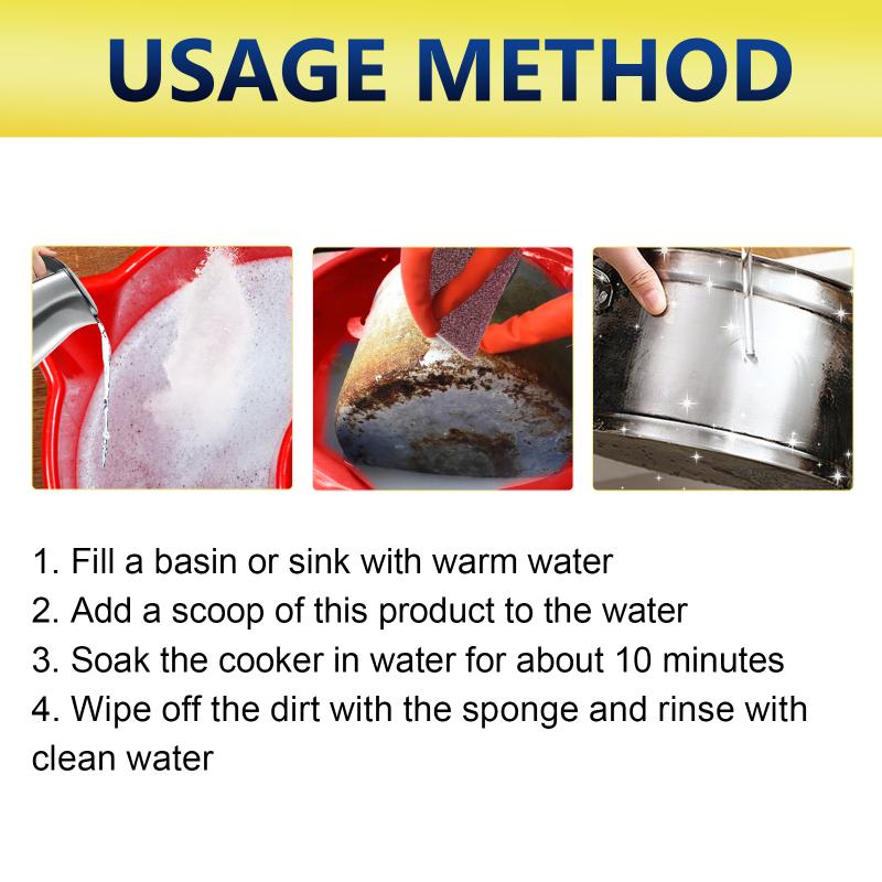 Jaysuing Multi-purpose Degreaser, Cleans Sink Pan Bottom Stains Kitchen Heavy Oil Soaking Powder