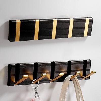 Tuqiu Robe Hook Folding Clothes Hook Black Gold Clothes Rack Hanger Towel Hanger Aluminum Kitchen Hook Door Hanger Wall Mounted