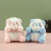 Sitting Small Panda Plush Doll Soft Happy Panda Keyrings Panda Furry KeyChain Backpack