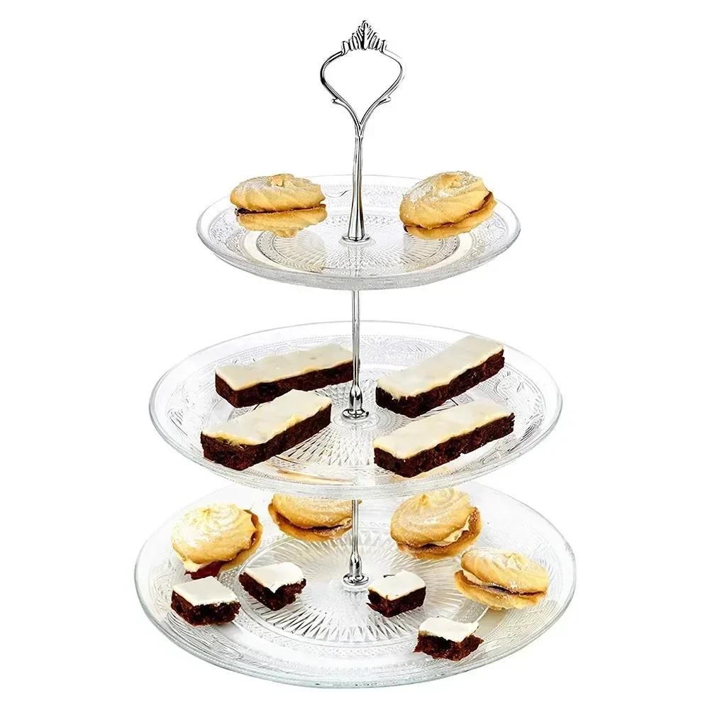 Cake Stand European Style 2/3 Tier Pastry Cupcake Fruit Plate Serving Dessert Holder Creative Multi-layer Plastic Fruit Plate