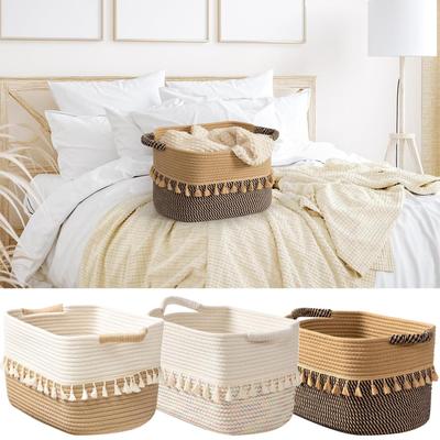 Baskets For Organizing Rustic With Handles Cotton Rope Woven Storage Basket For Closet Laundry Room Bathroom Bedroom Kitchen