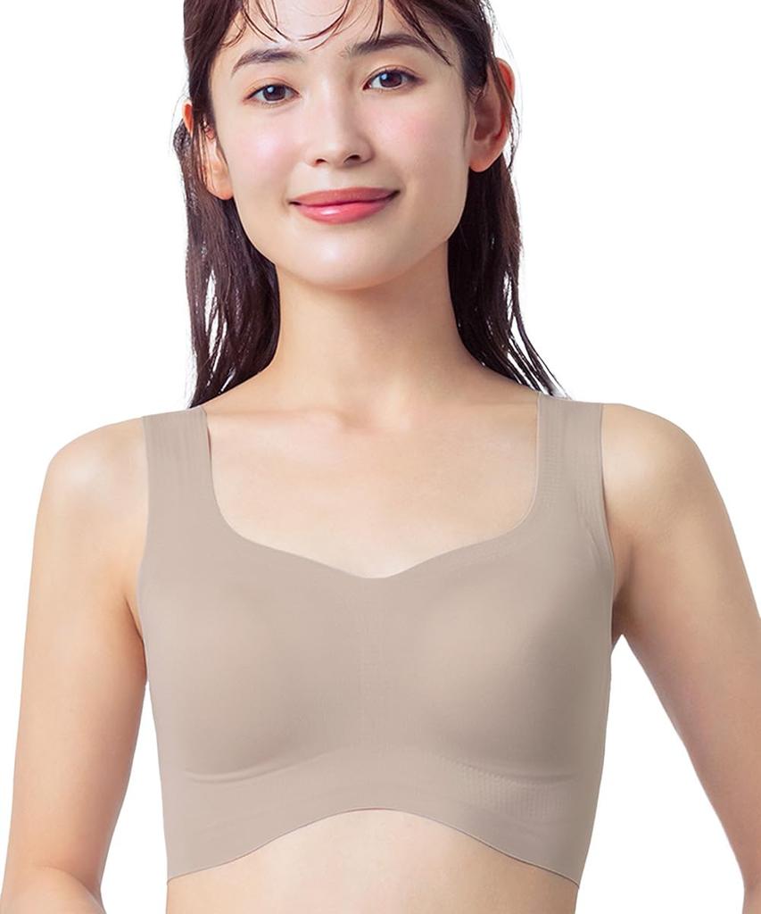 bra Stretchy and comfortable Body fabric absorbs sweat and dries Smooth to the small and large OB [Wing/Wacoal] Non-wired S~3L fit. quickly. touch.