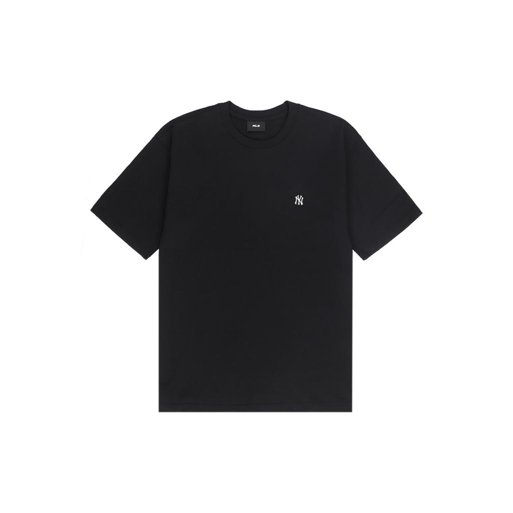 MLB Base Logo T Shirts Unisex Black Crew Neck Moderate Straight Fit 3ATS01023-50BKS