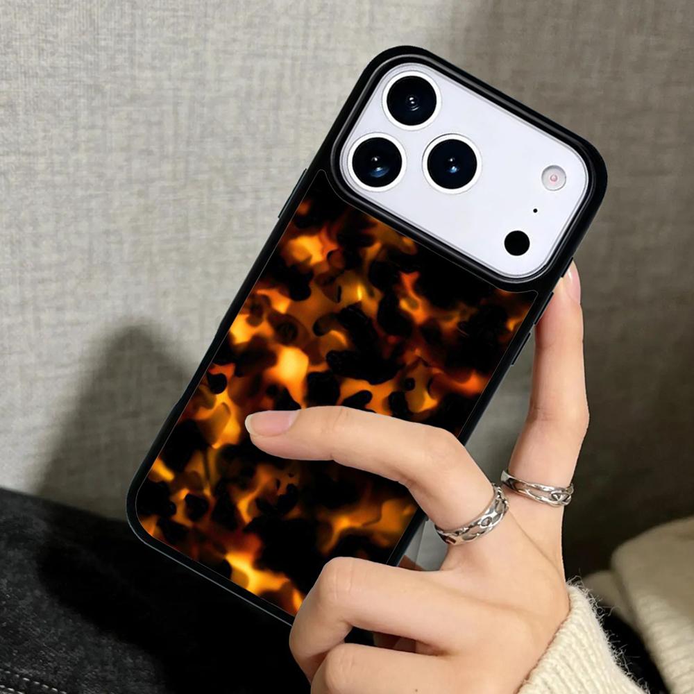 Capa Case for iPhone 17 Air 16 Pro Max 15 Plus 11 13 Mini 14 12 Back Phone Cover Tortoiseshell Tortoise Shell