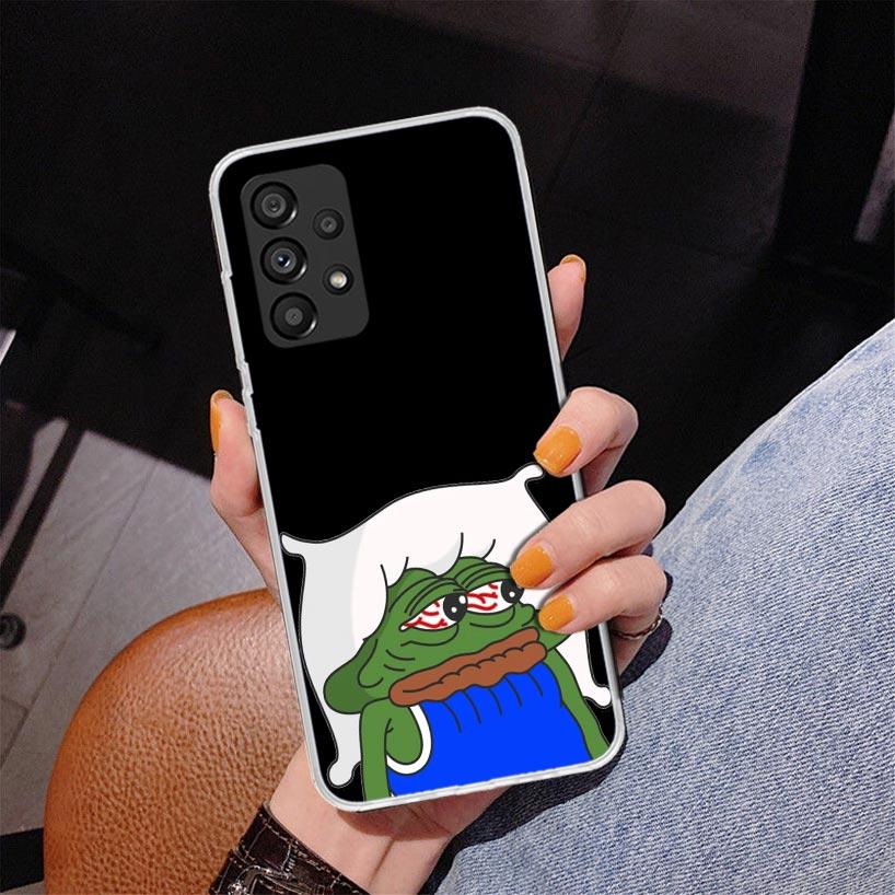 Cute Frogs Party Sad Pepe Phone Case For Samsung Galaxy A17 A16 A15 A14 A13 A57 A56 A55 A54 A53 A37 A36 A35 A34 A33 A26 A25 A24
