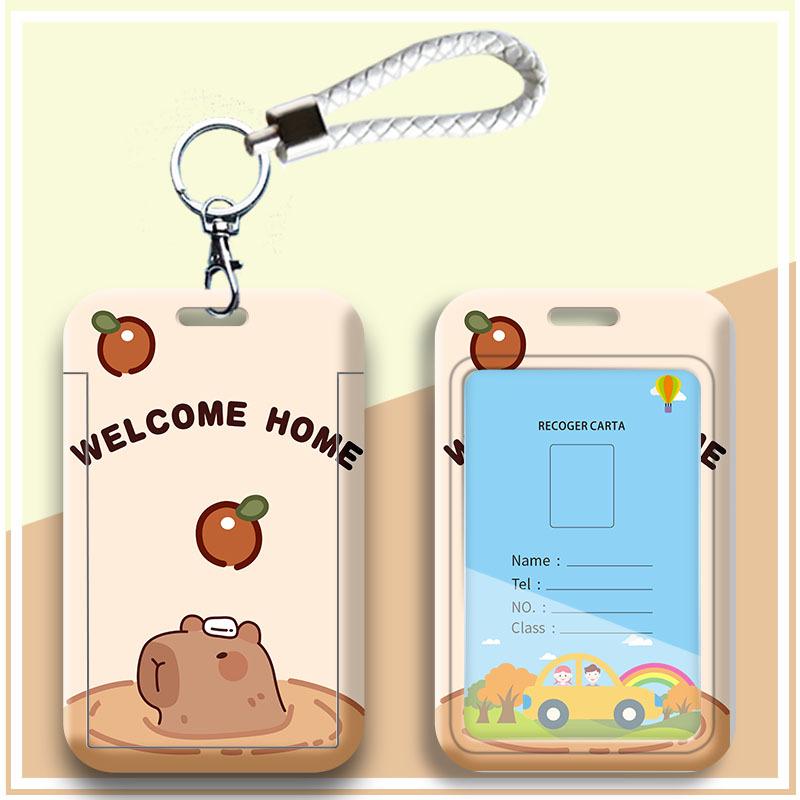 Student Cartoon Lanyard ID & Card Holder for Bus, Subway, Water, and Work Badge