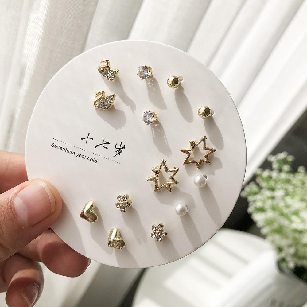 Elegant Pearl Earring Set: Niche 925 Silver Butterfly & Four-Leaf Clover Studs for Women