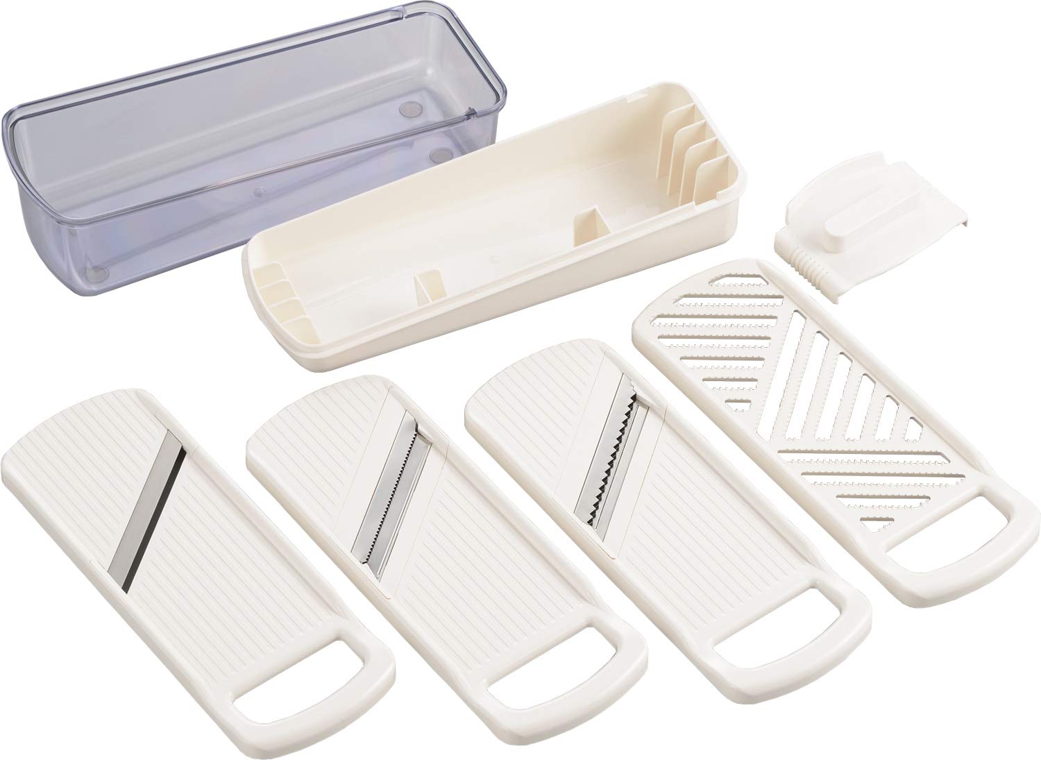 Yoshikawa Slicer Cooking Utensil Made in for and Grating Vegetables New Kitchen Basic SJ2955 Set, Japan, Slicing, Shredding, (Cabbage, Cucumber),