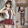 Sexy Lingerie Neck Strap Japanese Red Grid Senior Uniform Suit Cosplay Uniform Temptation