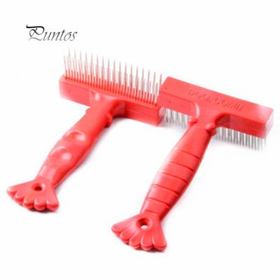 Szpilki Podwójne rzędy Pet Slicker Szczotka Grabie Grooming Comb