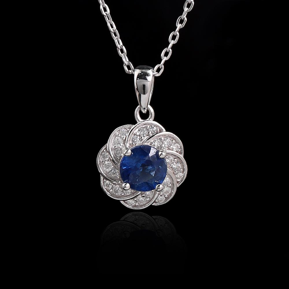 Návrh ve tvaru květu prsten náušnice přívěsek náhrdelník přírodní kyanit 925 Sterlingové stříbro jemná šperková sada pro ženy Dárky k narozeninám