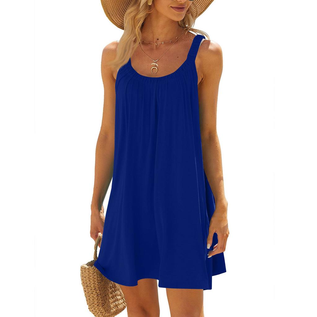 Ladies' Casual Loose Sleeveless U-neck Dress