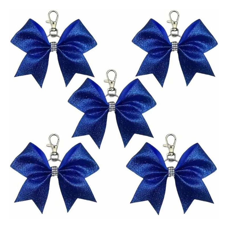 Shining Leather Bowknot Keychain Pendant Featuring Secure Hook For Organized Key Carrying And Stylish Enhancement