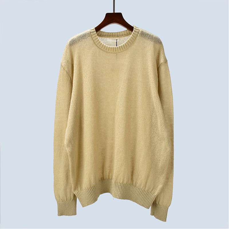 Autumn New Knitwear round Neck Loose and Lazy Style Plus Size Mohair Pure Color Long Sleeves Pullover Women