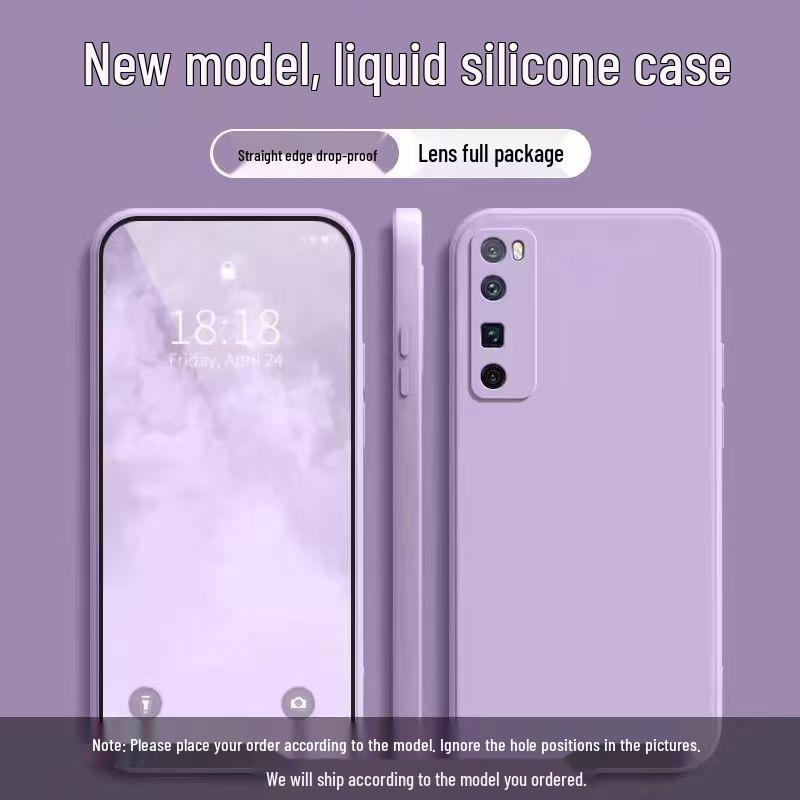 Huawei nova7 Pro Liquid Silicone Case - Full Coverage, Anti-drop, Solid Color, Skin-friendly Protective Cover