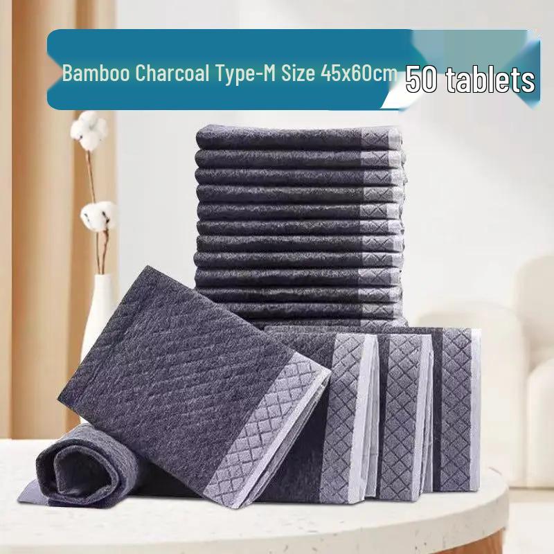 Super Absorbent Bamboo Charcoal Pet Training Pads - Thick, Deodorizing, Leak-Proof for Dog Incontinence